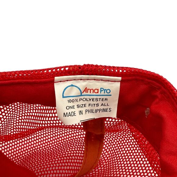 Vintage Tillamook Cheese Sailboat Trucker Hat Red Ama Pro Adjustable Snapback - Picture 2 of 4